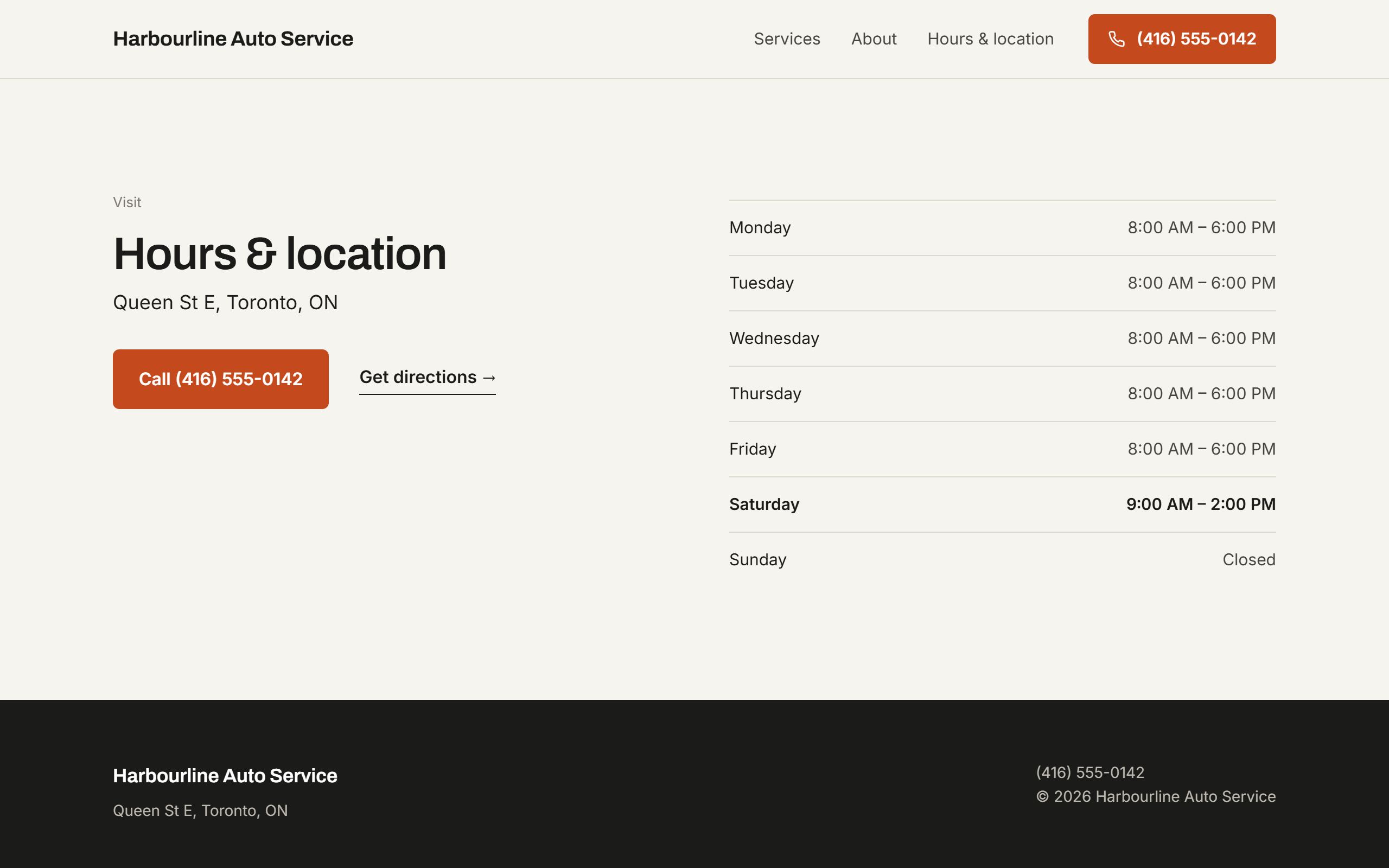 Hours and location